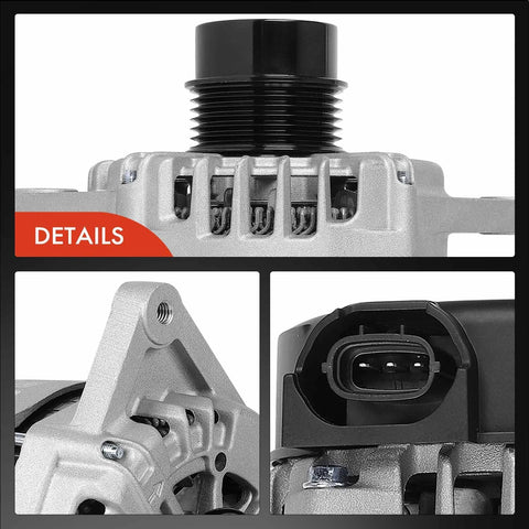 Premium Plug-and-Play Alternator Replacement For Kia Soul 2017-2019, Rio 2018-2019 details close-up view of components