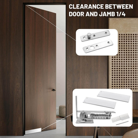 Double Action Spring Hinges Ptazucv for Wooden Doors Self Closing Pivot Hinge with cover plates shown installed on a door