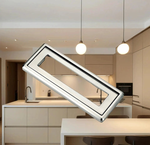 Two Piece Aluminium Alloy Flip Handle Hidden Door Pull Handles Set for Recessed Drawers Cabinets and Windows with Screws Silver 64mm