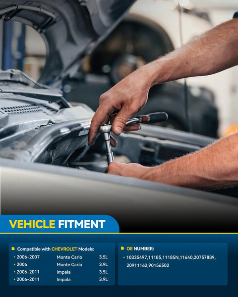 Mechanic installing 125-Amp High Output Alternator Replacement for Chevy Impala 2006-2011 3.5L and 3.9L, Monte Carlo 2006-2007
