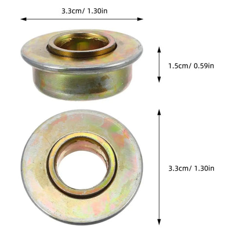 Wheelchair Front Fork Bearings Kit Four Piece Set For Walker Fork Stem Bearings And Front Wheel Maintenance shown with dimensions