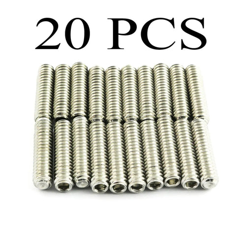 20 Piece 1/4-20 By 1 Inch Hex Socket Set Screws In 304 Stainless Steel Full Thread Cup Point Grub Screws For Heavy Duty Rust Resistant Fastening Smooth Threads Reliable Hardware For Mechanical Parts