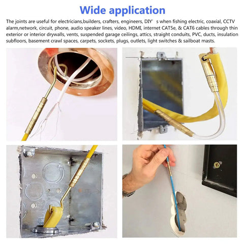 Using 11Ft Fiberglass Duct Rodder Kit For Wire And Cable Pulling Flexible And Durable Fish Tape for electrical installation