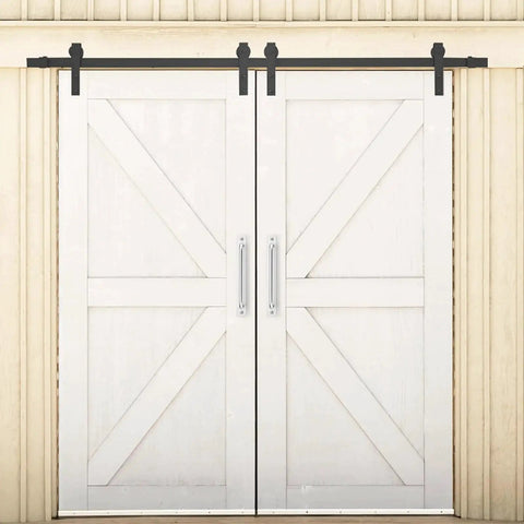 8 Pack Barn Door Handles For Closets And Sliding Doors Seven And A Half Inch Center To Center Silver Zinc Alloy Cabinet Pulls installed