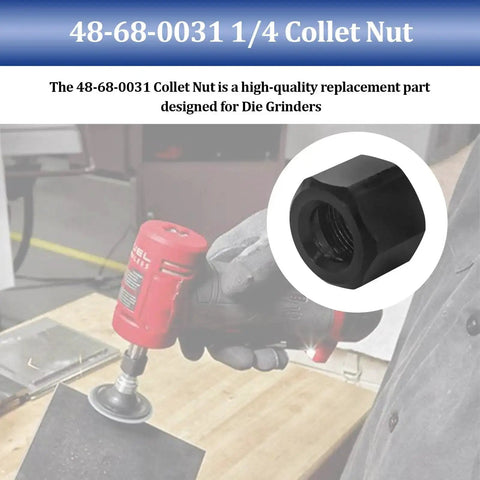 1/4 Inch Die Grinder Collet Nut Replacement Part For 2485-20 2486-20 2784-20 5192 5194 5196 Die Grinders And 2723-20 Compact Router