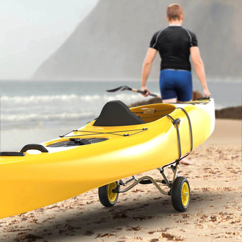 Go-To Universal Kayak Carrier Trolley For Kayaks Canoes Paddleboards Float Mats And Jon Boats With 200-Pound Capacity on beach