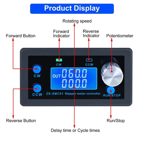 CNC Stepper Motor Controller With LCD Display One Hundred Twenty Eight Microstep Resolution External Driver Required 5 To 30V DC
