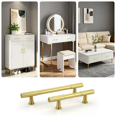 12 Pack 5 Inch Gold Cabinet Pulls Solid Aluminum Construction Fade Resistant Finish Durable Drawer Handles for furniture