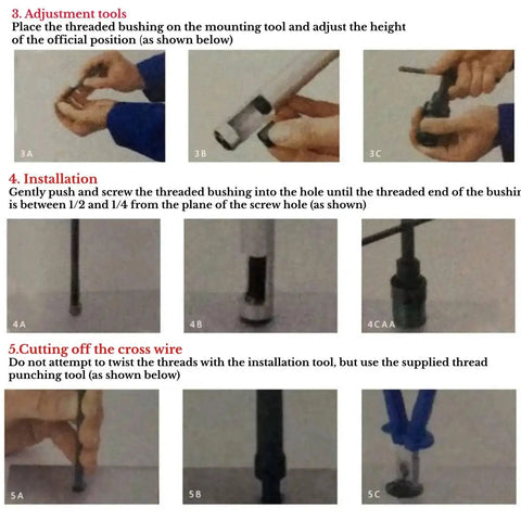 Installation guide for 50 Piece Metric Helicoil Kit M10 X 1.5 X 2.5D Wire Thread Insert Sleeve Bushing, steps in automotive repairs