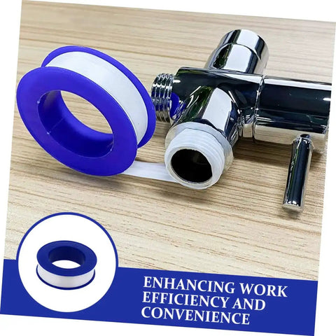 Heavy Duty PTFE Thread Seal Tape For Plumbing And Garden, 12 Rolls High Temperature Pipe Thread Tape, Leakproof Faucet And Shower Sealant shown with chrome faucet