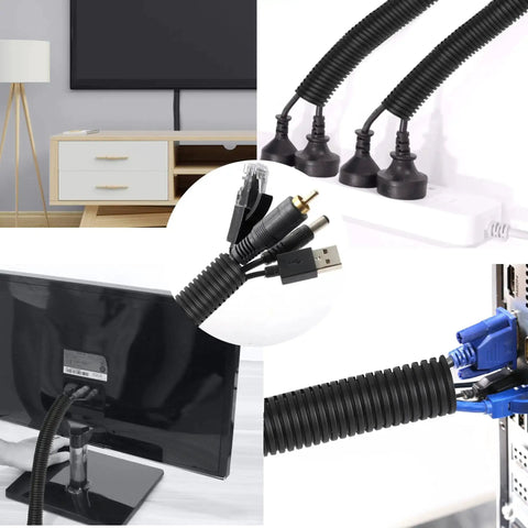 Flame Retardant Half Inch Split Wire Loom Tubing 25 Feet Includes No Fuss Easy Installation Tool Durable Polypropylene Wire Covers for cables and wires in various setups