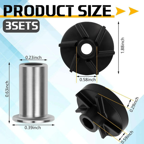 Product dimensions of 3 Set 3587 Standard Magnetic Impeller And 3220 Bearing Sleeve Replacement Pack for Grindmaster Crathco