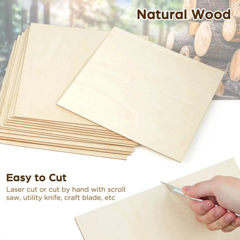 Craft Basswood Sheets For DIY Projects 12 Pack 11.8 By 11.8 Inches Thick One Sixteenth Inch Smooth Plywood Sheets LotFancy