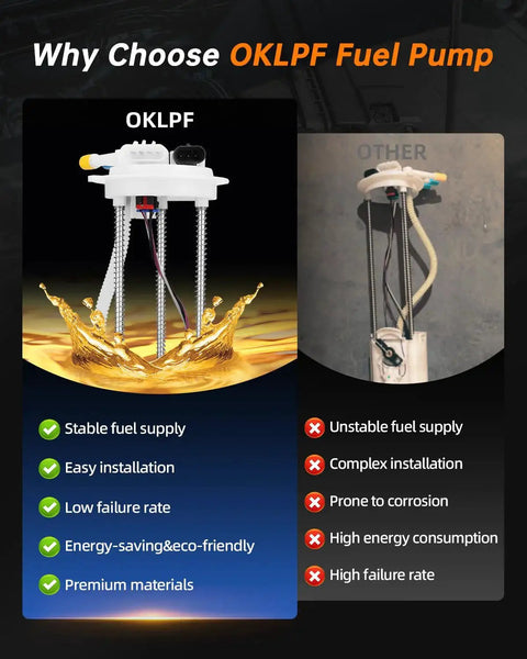Comparison of Electric Fuel Pump Module Assembly For Chevy Silverado And GMC Sierra 1999 2004 1500 2500 3500 HD V8 V6 Engines