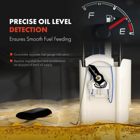 Electric Fuel Pump Module Assembly With Pressure Sensor For 2009 Chevrolet Malibu Pontiac G6 And Saturn Aura 2.4L And 3.5L Engines Direct Fit Replacement Easy Install Plug And Play Replace 19209948 with gauge showing fuel level detection.