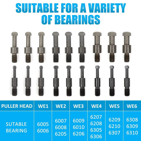21 In 1 Bearing Puller Set For Quick Bearing Disassembly And Removal Includes 6 Size Inner Hole Extractors In Red Steel