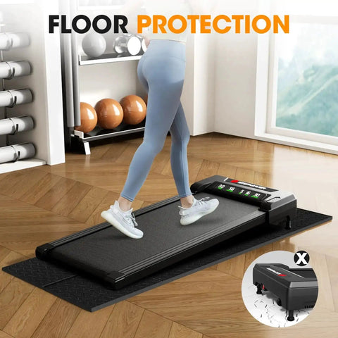 Heavy Duty Floor Protector Mat For Home Gym Equipment 55 By 24 Inches, Quarter Inch Thick, Foldable Floor Pad under treadmill