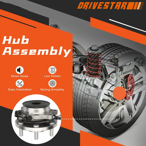 Front Wheel Hub And Bearing Assembly Pair For Nissan Frontier Xterra Pathfinder And Suzuki Equator 2WD RWD 6 Lug With ABS
