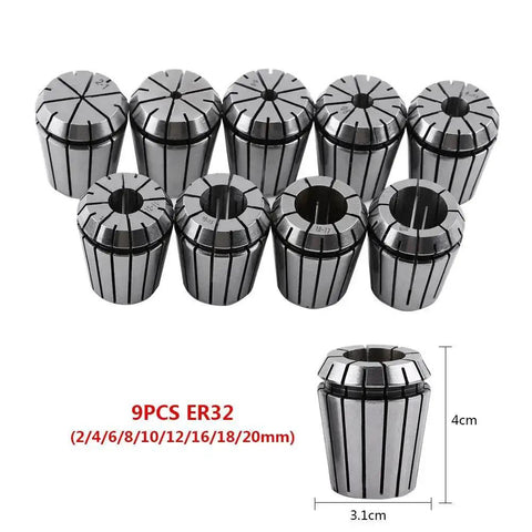 Pro Grade Metric Collet Set 18 Pc With 2 Morse Taper Chuck And 9 Pc Spring Collets CNC Engraving Lathe Kit, 65Mn Steel
