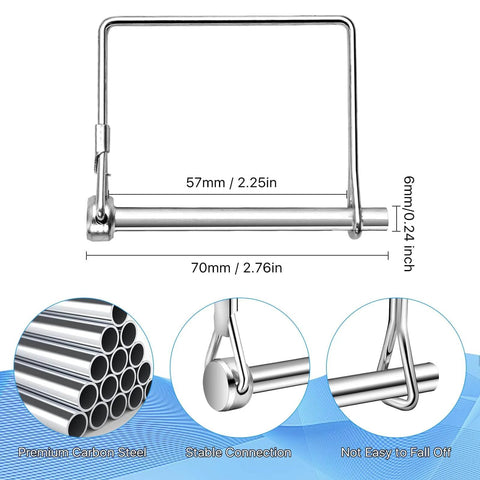40 Piece Square Coupler Pins Set One Quarter Inch Locking Shafts For Trailer Hitch And Equipment Zinc Coated Carbon Steel
