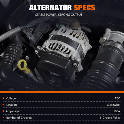 Alternator Replacement For Mazda 3 2014 2018 Mazda 6 2014 2021 CX-3 2016 2021 CX-5 2013 2019 2022 2023 MX-5 Miata 2016 2023 installed in engine bay