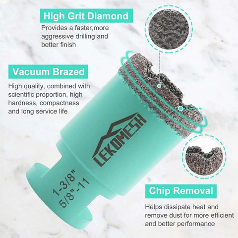 Pro Grade Diamond Core Drill Bits Set For Porcelain Tile And Ceramic Tile With 25mm And 35mm Bits, 50mm Diamond Chamfer Bits