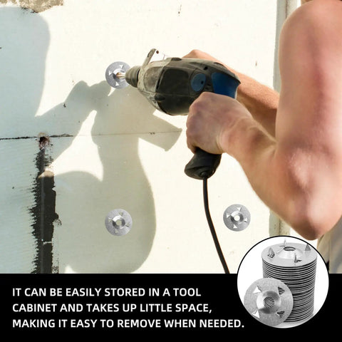Installation of 500 Pack Foam Board Fasteners Washers One And One Eighth Inch Galvanized Steel For Insulation Fixing On Foam Board Panels