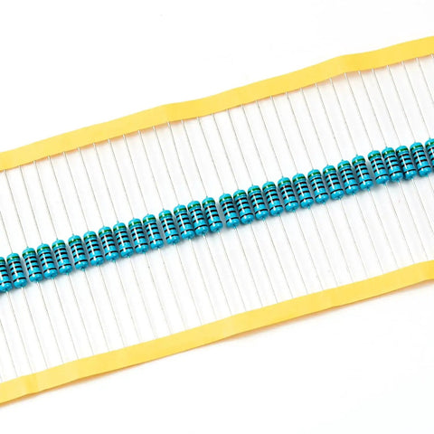 Blue metal-film axial resistors on tape; 50 pcs, 5.1kΩ, 1W, through-hole, RoHS.
