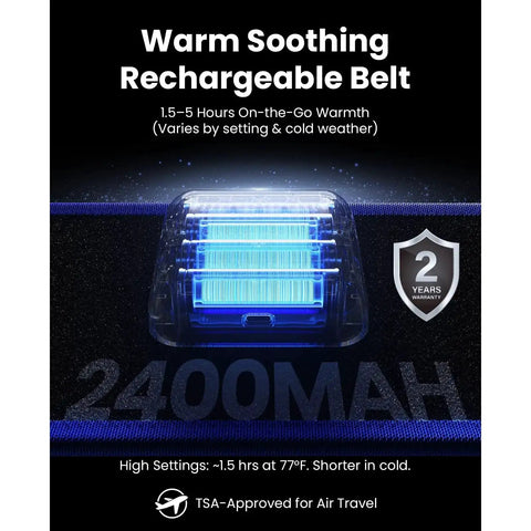 Cordless Heating Pad Belt Massager For Lower Back Relief On The Go With Near Infrared Heat And Red Light Therapy battery and features