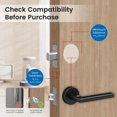 Smart Door Lock With Built In WiFi Camera And Doorbell For Front Door 6 In 1 Keyless Entry Deadbolt compatibility guide image