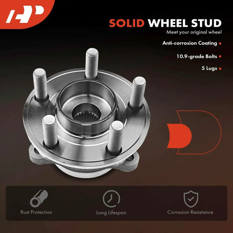 Two Wheel Bearing And Hub Assembly 5 Lug Replacement For Ford Edge 2015 To 2020 Lincoln MKX 2016 To 2018 Nautilus 2019 To 2020 Front Or Rear
