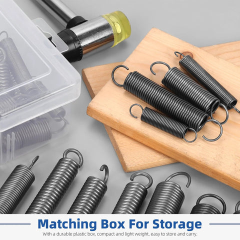 Glarks 36pcs stainless steel extension springs with hooks, 12 sizes, for machinery and industrial use