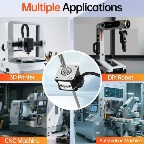 Through Shaft Nema 17 Stepper Motor With TR8x8 300mm Lead Screw applications in 3D printer, DIY robot, CNC, automation machine