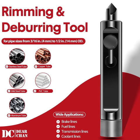 Side view of Tubing Deburring Tool for 3/16 to 1/2 Inch Tubing for Brake and Fuel Lines, showing blade and handle.