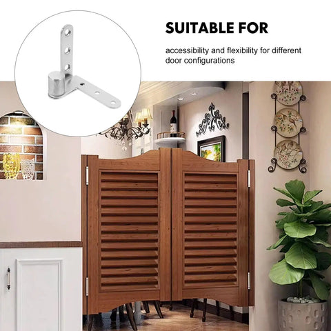 Heavy Duty Stainless Steel Door Pivot Hinges With Automatic Rebound installed on wooden saloon-style doors