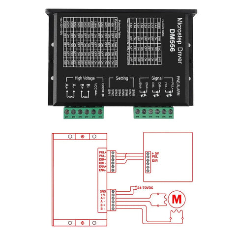 CNC Stepper Driver DM556 For Precision Milling And DIY CNC Projects ACEIRMC with wiring diagram for Nema motor connections