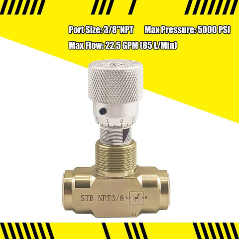Heavy-Duty Hydraulic Needle Valve With 3/8 NPT Connection In Carbon Steel for 5000 PSI applications