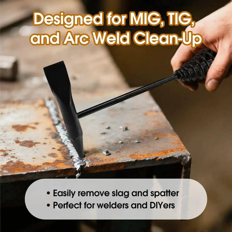 Heavy Duty Chipping Hammer And Wire Brush Set 10.6 Inch With Spring Handle For Weld Slag Removal And Spatter Cleanup