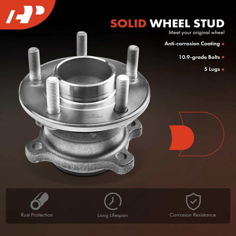 Rear Wheel Bearing And Hub Assembly For Ford Transit Connect Five Lug 2014 To 2018 High Load Capacity Ball Bearing