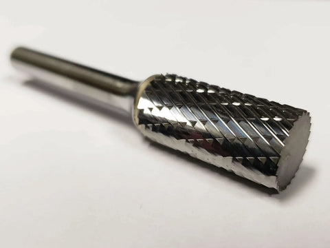 1/2 Inch SA-5 Solid Carbide Cylinder Bur Double Cut for precise deburring and shaping in metalworking and milling projects.
