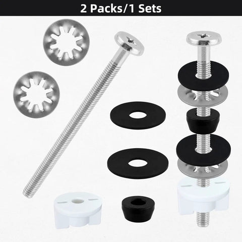 Universal 2Pcs Toilet Seat Bolts Kit For Kohler, American Standard, Toto, And Glacier Bay, 3 Inch Stainless Steel Screws, Rubber Washers