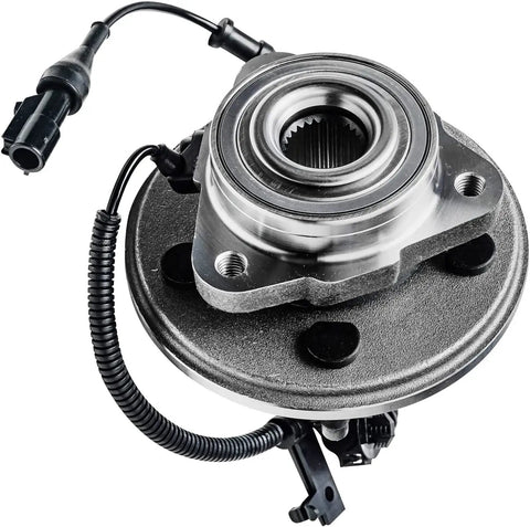 Front And Rear Wheel Hub Bearings Kit With 20 Chrome Lug Nuts For 2006 2010 Ford Explorer Sport Trac Mercury Mountaineer Independent Rear Suspension Replacement hub close-up