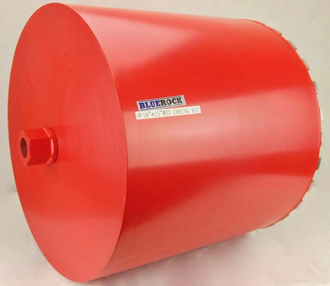 18 Inch Diamond Wet Core Drill Bit With 1-1/4 Inch Female Threads For Concrete Rebar Asphalt Brick Rock Masonry Hole Barrel Coring Ideal For Large Diameter Core Drilling BLUEROCK Tools
