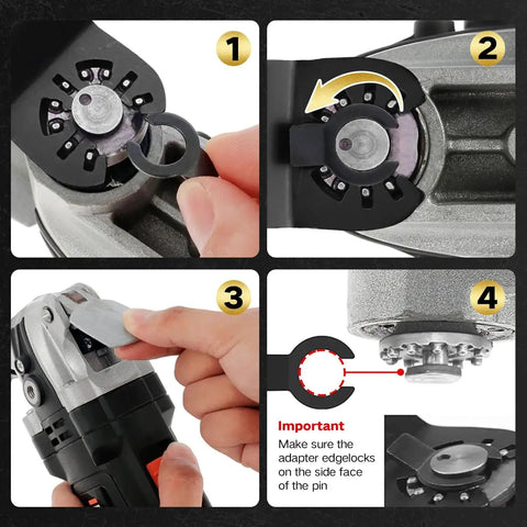 Installation instructions for Six Piece Titanium Oscillating Tool Blades Kit For Metal Wood Plastics Universal Fit For Multitools