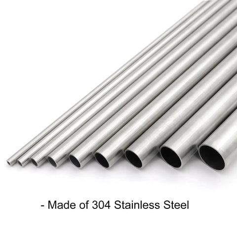 Stainless Steel Round Tubing 12mm Outer Diameter 1mm Wall 300mm Length 304 Grade Seamless Pipe for DIY Crafts Two Pack Rust Resistant Tube