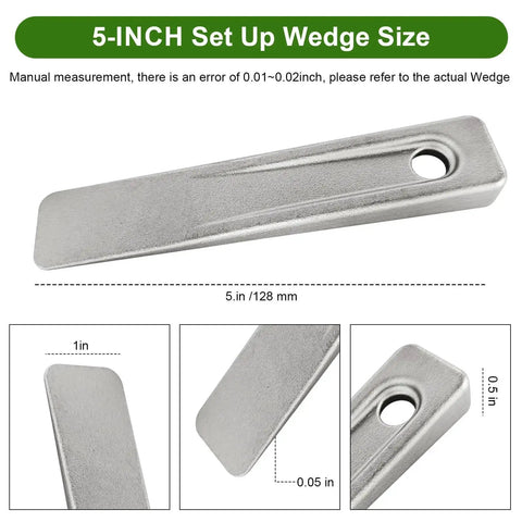 5 Inch Steel Welding Wedge And Pipe Spacer Wedge For Leveling And Alignment, showing dimensions and metal construction