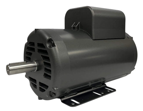 5HP Single Phase Electric Motor For Air Compressors 208 230V 3450 RPM Seven Eighths Inch Shaft 1.15 Service Factor Made In USA