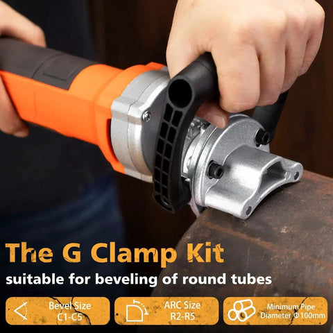 Powerful 850W Handheld Chamfer Tool For Trimming Beveling And Deburring, 120V 60Hz Metal Chamfering Machine PT-100 in use