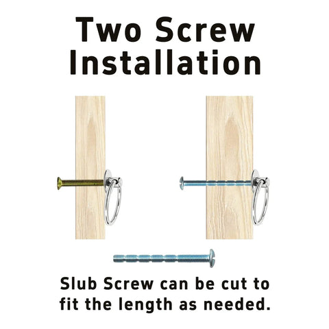 Two screw installation for 8Pcs Modern Drop Ring Drawer Pull Handles Zinc Alloy 54mm Total Length Silver Tone For Cabinet Dresser.