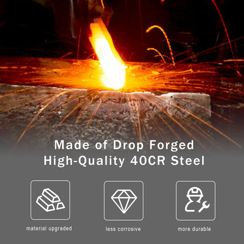 Drop forging process of 40Cr steel for heavy duty bearing puller and gear pinion separator tool, highlighting material quality.